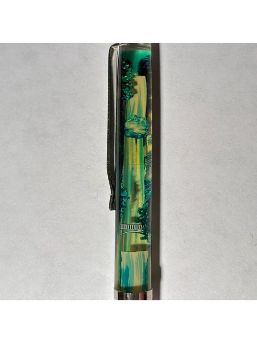 Multnomah Falls Oregon Floaty Pen Waterfall Plume Moves Souvenir Promo Vintage